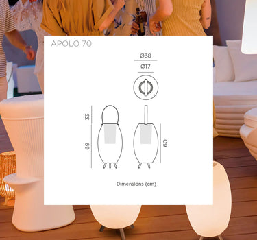 Botellero iluminado con altavoz Apolo