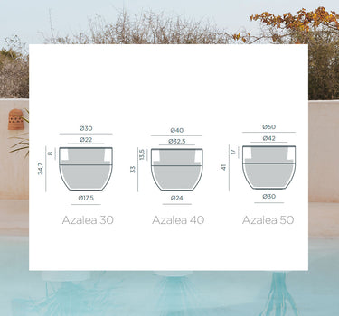 Macetero redondo de color AZALEA 40