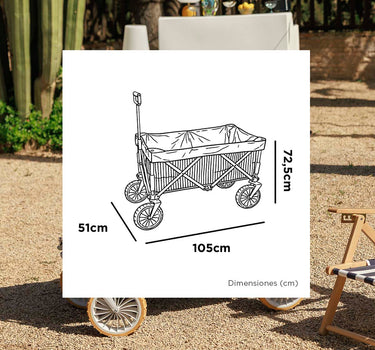 Carrito plegable multiusos para playa, camping y jardín BAIA BLU