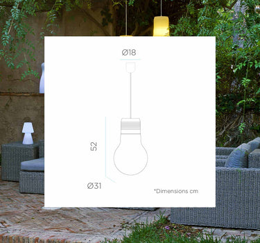 LÁMPARA COLGANTE CON FORMA DE BOMBILLA BALBY HANG