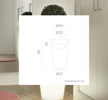 Macetero con luz BAMBÚ 90