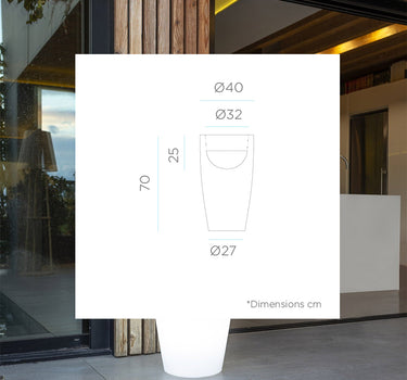 Macetero con luz Bambú 70