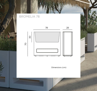 Jardinera alta rectangular de color BROMELIA 28