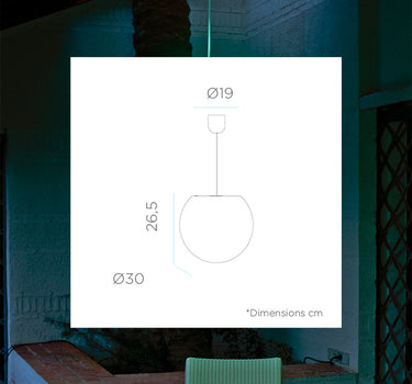 LÁMPARA ESFÉRICA COLGANTE BULY 30