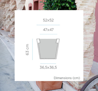 MACETERO CUADRADO CALENDULA 50 RÚSTICO COLOR