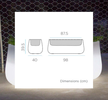 Macetero largo con luz CAMELIA LARGE