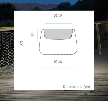 Macetero redondo con luz CAMELIA 80