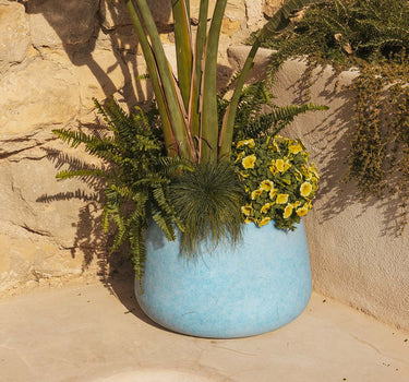 CIRCOOLAR Macetero redondo de color CAMELIA Material Reciclado