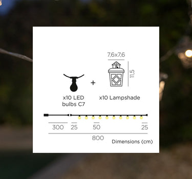 Guirnalda de metal para exterior CHELSEA