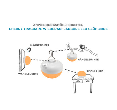 Bombilla portátil recargable CHERRY WARM (1800K)