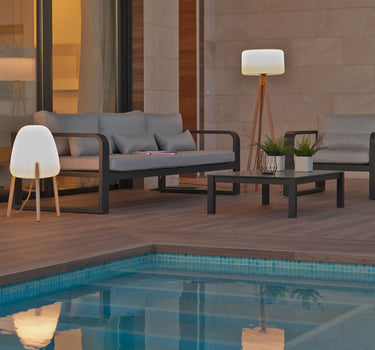 LÁMPARA DE PIE DE DISEÑO CON PATAS DE MADERA CHLOE 140