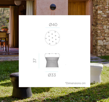 Taburete Redondo Corfu 40