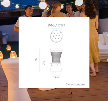 Taburete alto Redondo Corfu 74