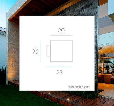 APLIQUE DE PARED CUADRADO CUBY 20 WALL