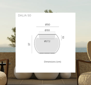 Macetero redondo de color DALIA 30