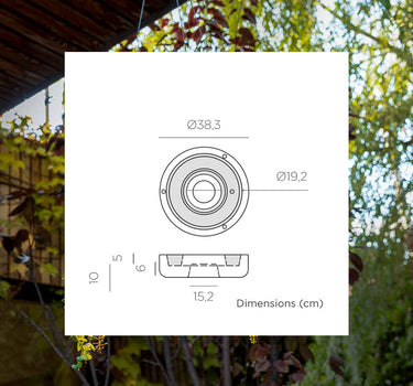 Macetero redondo colgante con iluminación sin cables ELBA 39