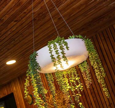 Macetero redondo colgante con iluminación sin cables ELBA 39