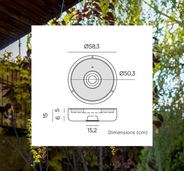 Macetero redondo colgante con iluminación sin cables ELBA 59