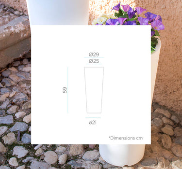 Macetero redondo de color FICUS 60 Topo