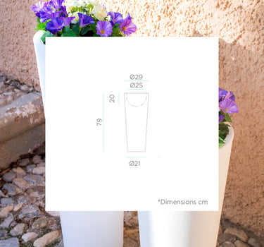 Macetero redondo con luz FICUS 80