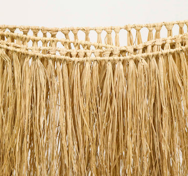 Guirnalda decorativa de flecos de rafia natural