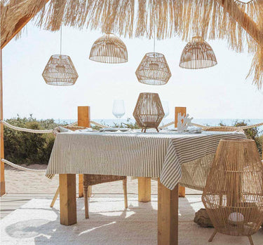 Guirnalda decorativa de flecos de rafia natural