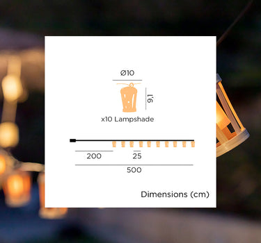 Guirnalda decorativa para exterior con efecto fuego HIAMA