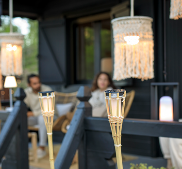 Pica solar para jardín con luz efecto fuego HIAMA (24 unidades)