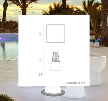 Pack x1 Mesa Itaca + 2x Asientos de exterior Mallorca