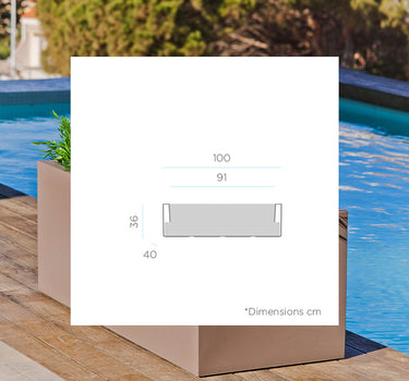 Macetero rectangular de color JARA 60