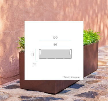 Macetero rectangular de color JARA 100 x 40
