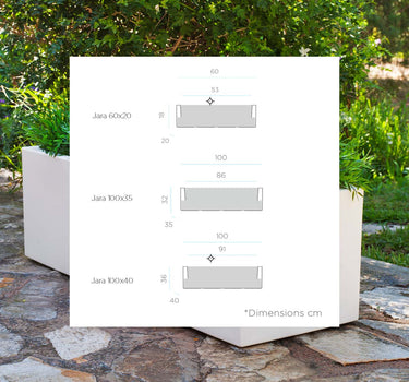 Macetero rectangular de color JARA 100 x 40