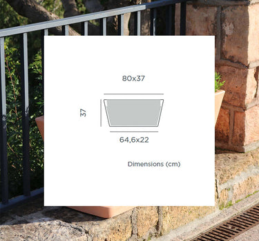 MACETERO RECTANGULAR JAZMIN 80 GRIS (REACONDICIONADO)