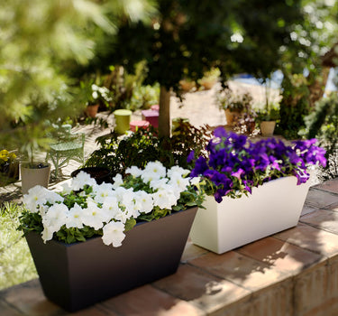 MACETERO RECTANGULAR JAZMIN 80 GRIS (REACONDICIONADO)