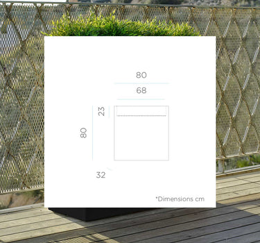 Macetero rectangular de color JUNCO 80