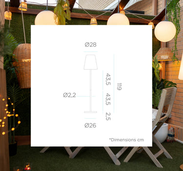 LÁMPARA DE PIE SOLAR PARA EXTERIOR LOLA SLIM 120