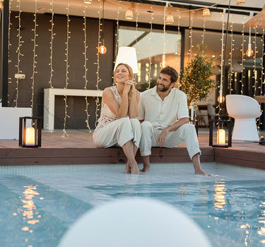 GUIRNALDA CORTINA DE LUCES PARA EXTERIOR LUCEO 3x2