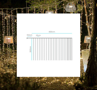 GUIRNALDA CORTINA DE LUCES PARA EXTERIOR LUCEO 6x3