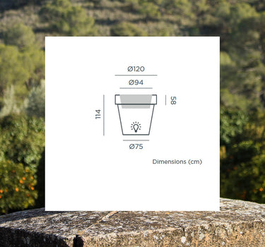 Macetero gigante con luz MAGNOLIA 120