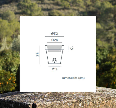 Macetero redondo con luz MAGNOLIA 30