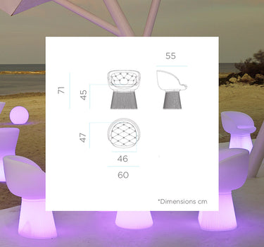 Pack x1 Mesa Capri 75 + x2 Asientos Mallorca