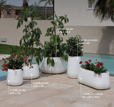 Macetero redondo de color CAMELIA 80
