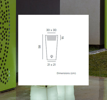 Macetero con luz MELISA 30