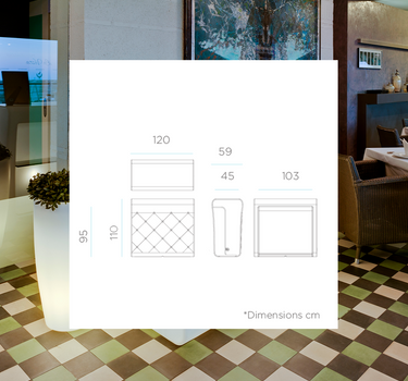 Barra de Bar Recta Iluminada Creta 120 cm.