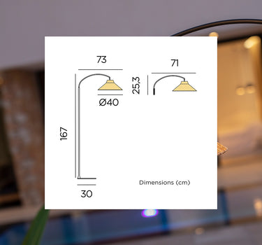 Lámpara de pie de arco sin cables NIZA 165