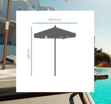 Sombrilla hecha de macramé BINIBECA para exterior ø210x229cm