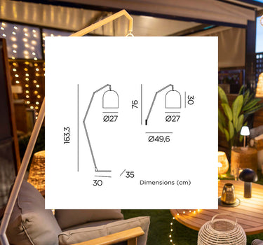 Lámpara de pie en color blanco y sin cables SANTORINI