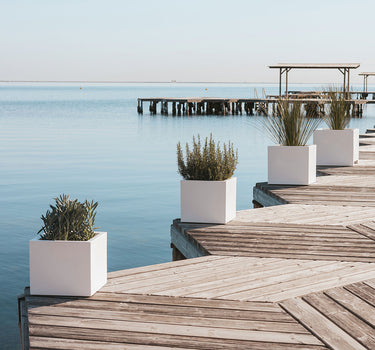 MACETERO CUADRADO DE COLOR NARCISO 35