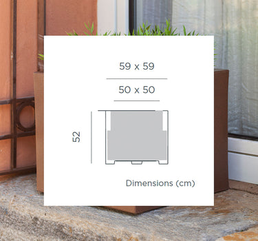 Macetero cuadrado de color NARCISO 60