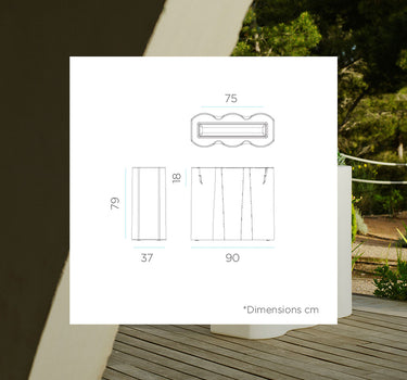 Macetero rectangular con luz PALMERA